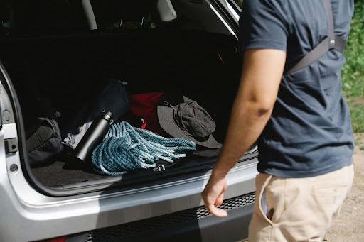 Passenger van storage space for sports equipment and luggage